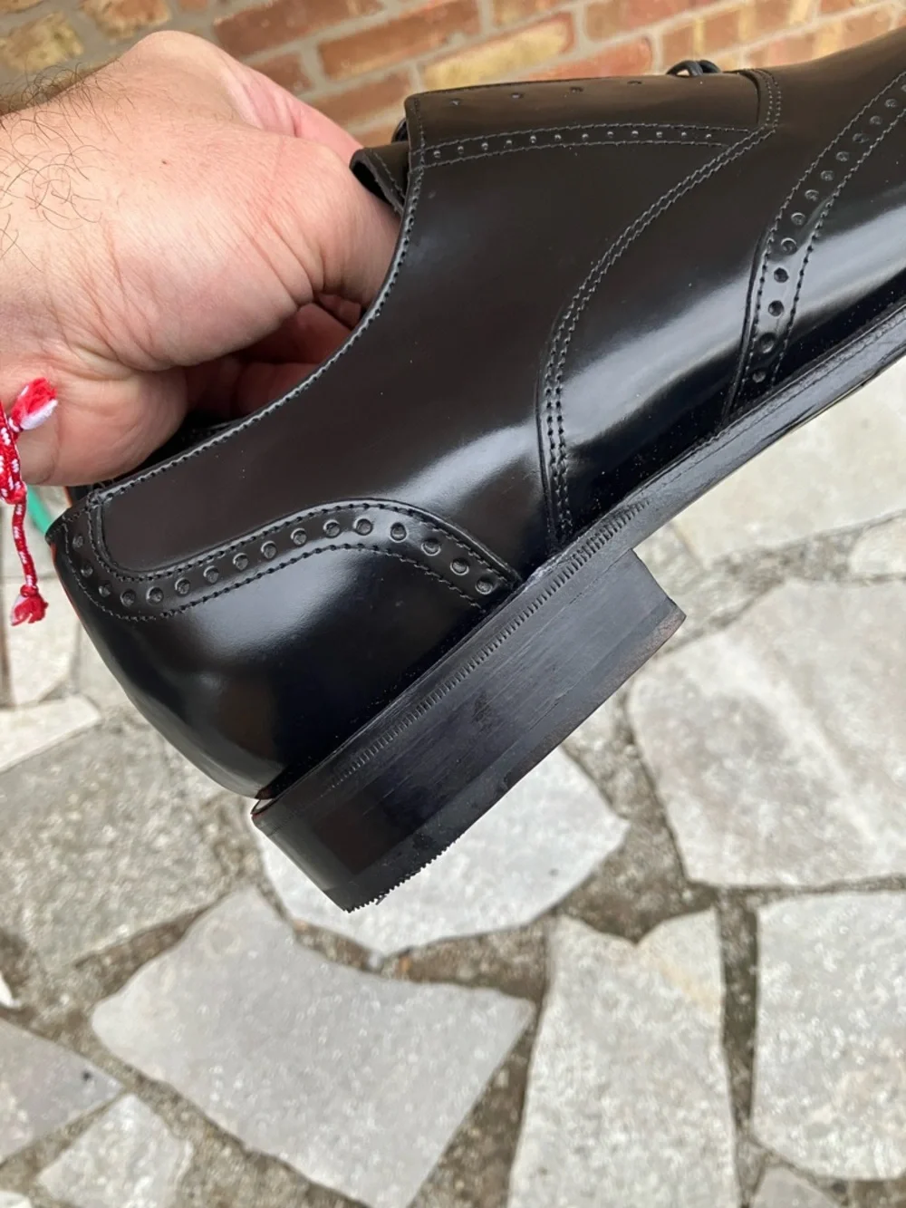 Johnston & Murphy Black Leather Wingtip Derby Shoes